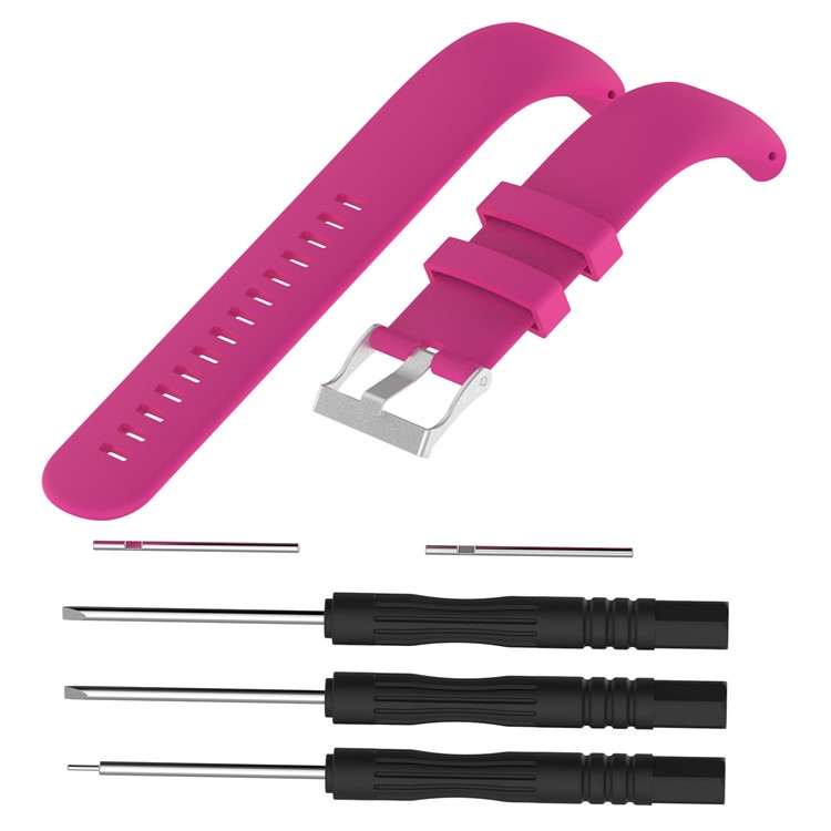 Flexible Silicone Watch Strap with Installation Tools for Suunto Core All Black - Rose-3