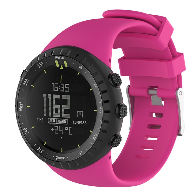 Flexible Silicone Watch Strap with Installation Tools for Suunto Core All Black - Rose-4