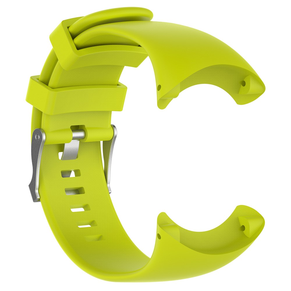 Soft Silicone Watch Strap with Spring Bars and Screws for Suunto Core All Black - Green-1