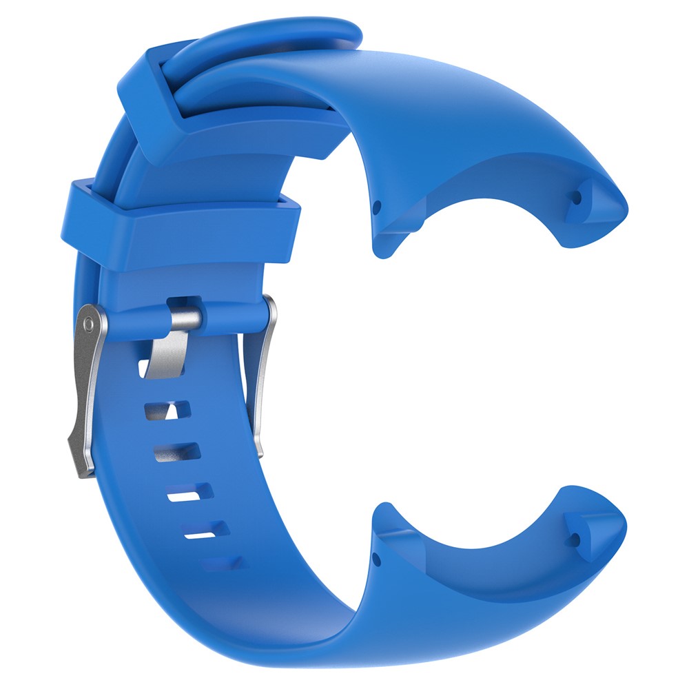 Soft Silicone Watch Band with Spring Bars and Screws for Suunto Core All Black - Blue-2