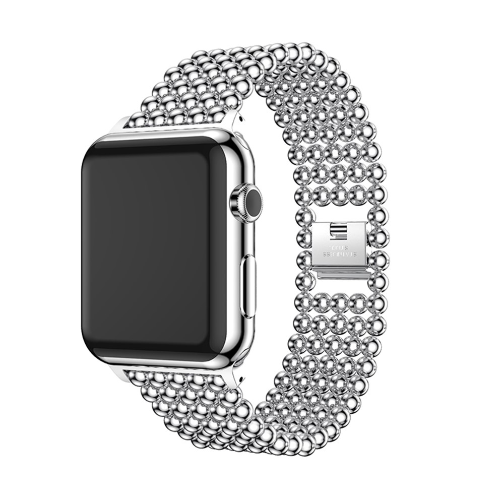Contas De Liga De Zinco Sólida Pulseira De Corrente De Ligação Para Apple Watch Series 5 4 44mm / Series 3/2/1 42mm - Cor Prata-2