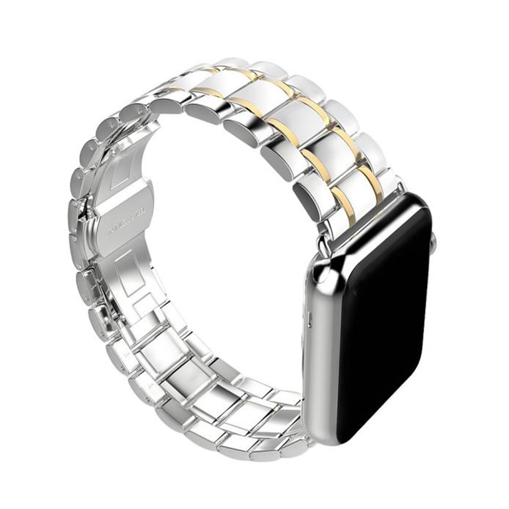 Contas De Liga De Zinco Sólida Pulseira De Corrente De Ligação Para Apple Watch Series 5 4 44mm / Series 3/2/1 42mm - Cor Prata-5