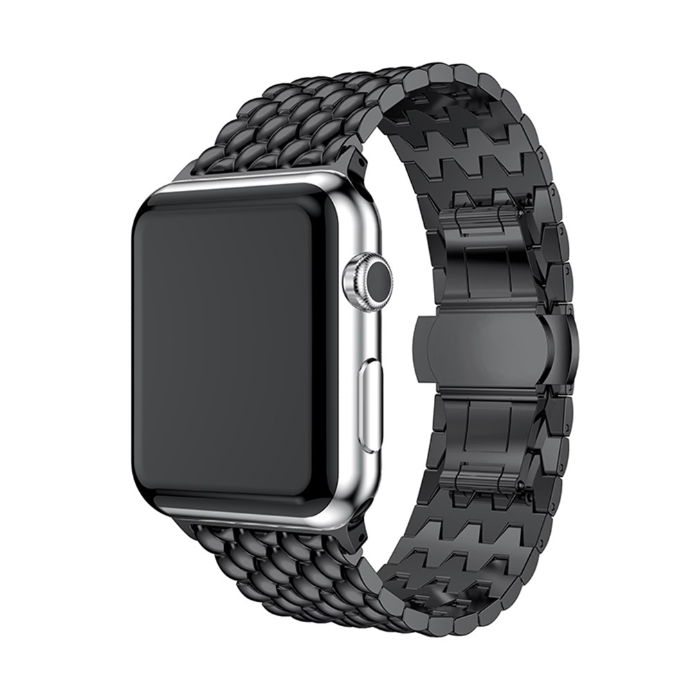 Stainless Steel Watchband Strap with Butterfly Buckle for Apple Watch Series 4 44mm / Series 3/2/1 42mm - Black-2