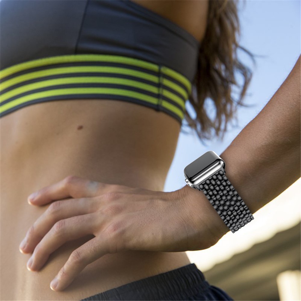 Stainless Steel Watchband Strap with Butterfly Buckle for Apple Watch Series 4 44mm / Series 3/2/1 42mm - Black-5