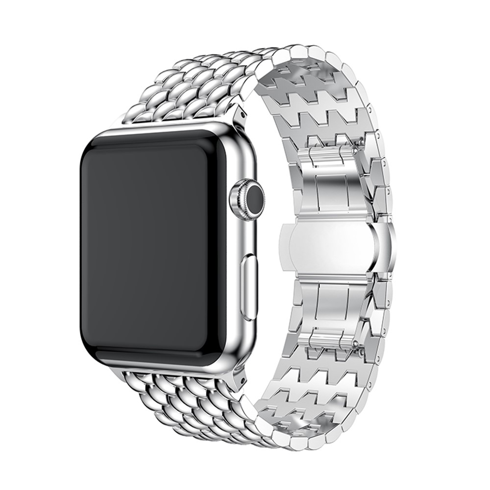 Stainless Steel Metal Watchband Strap with Butterfly Buckle for Apple Watch Series 4 44mm / Series 3/2/1 42mm - Silver Color-2