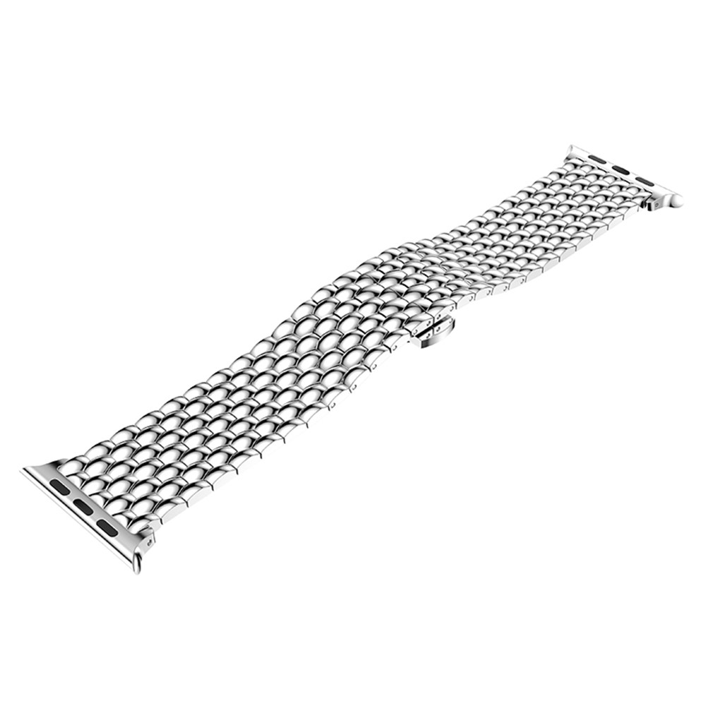 Stainless Steel Metal Watchband Strap with Butterfly Buckle for Apple Watch Series 4 44mm / Series 3/2/1 42mm - Silver Color-3
