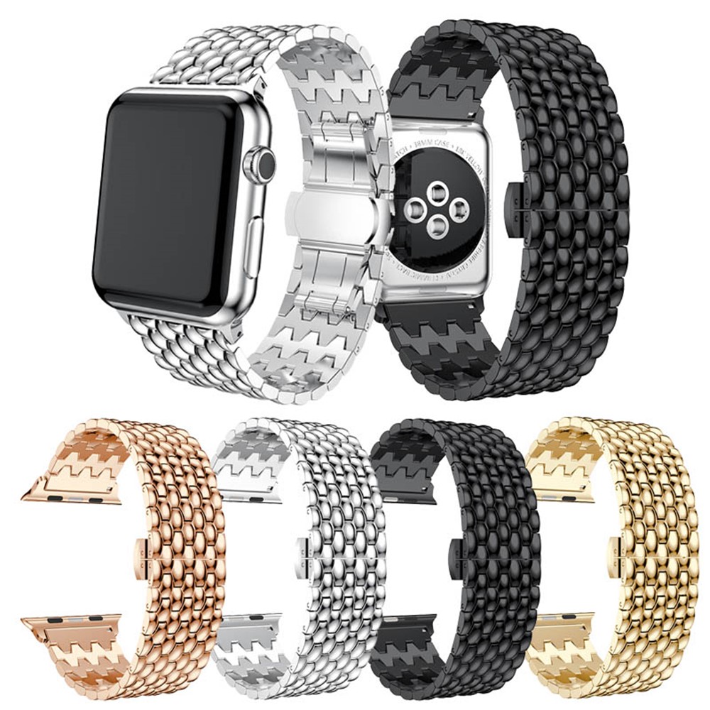 Stainless Steel Metal Watchband Strap with Butterfly Buckle for Apple Watch Series 4 44mm / Series 3/2/1 42mm - Silver Color-6