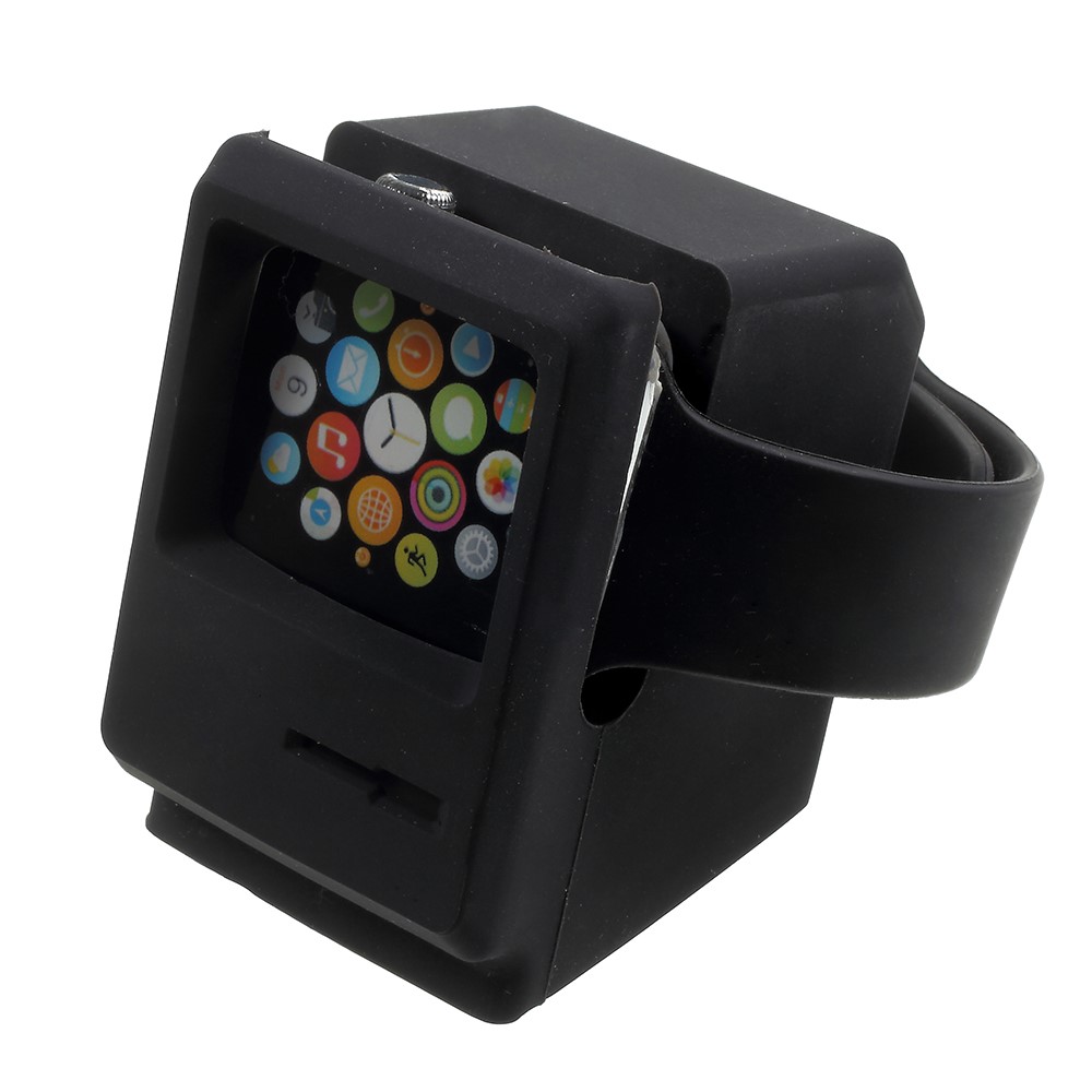 Silicone Desktop Mount Charging Stand for Apple Watch - Black-4