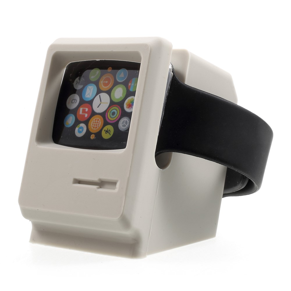 Silicone Desktop Stand Charging Holder for Apple Watch - White-2
