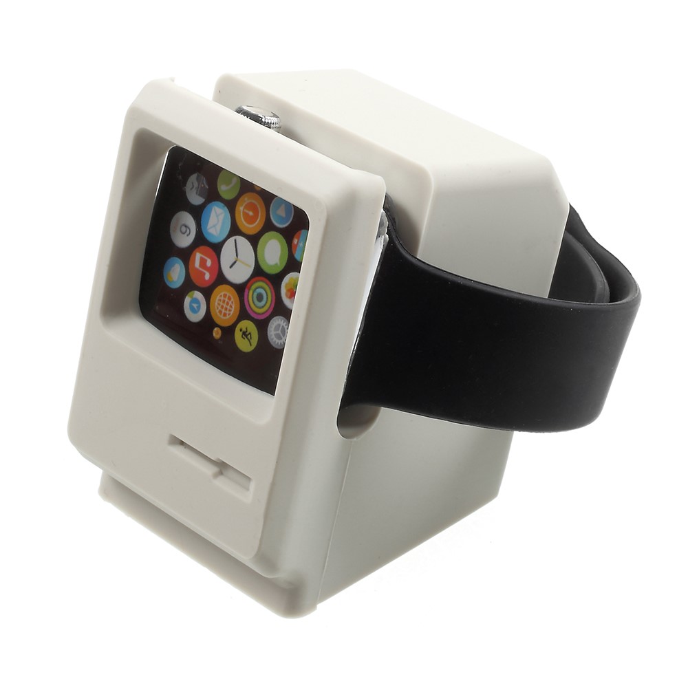 Silicone Desktop Stand Charging Holder for Apple Watch - White-3