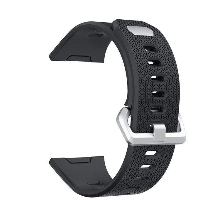 Herringbone Texture Soft Silikon Uhrenarmband für Fitbit Ionic - Schwarz-1