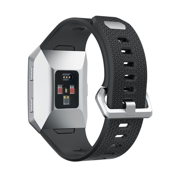 Herringbone Texture Soft Silikon Uhrenarmband für Fitbit Ionic - Schwarz-2