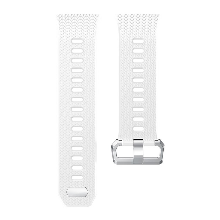 Herringbone Texture Soft Silicone Watch Band Strap for Fitbit Ionic - White-4