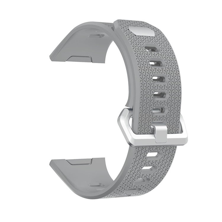 Herringbone Texture Flexible Silicone Watch Band for Fitbit Ionic - Grey-1