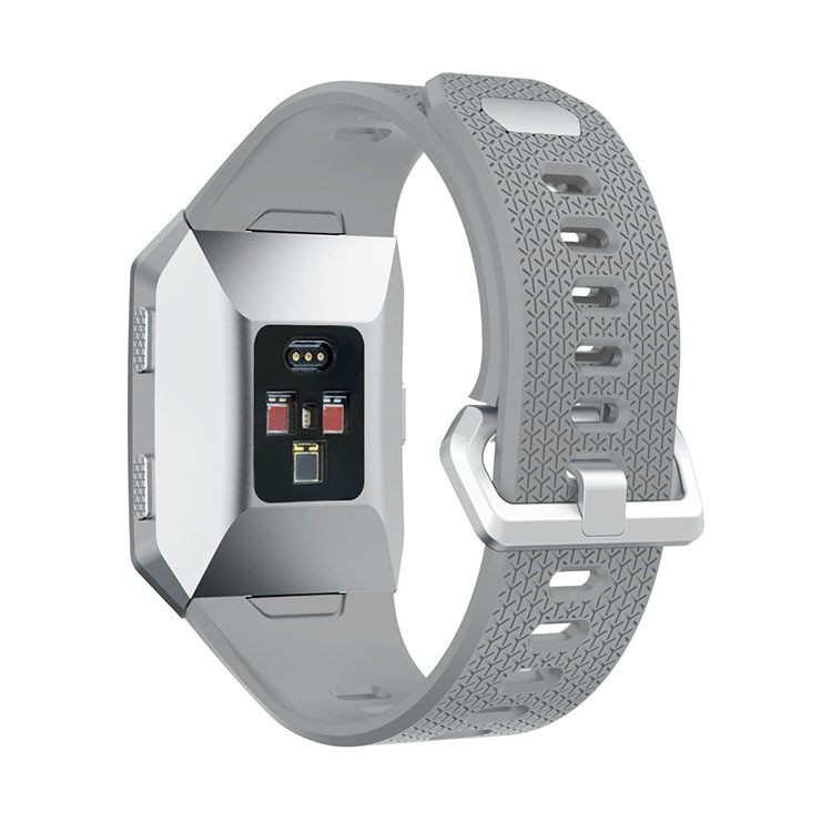 Herringbone Texture Flexible Silicone Watch Band for Fitbit Ionic - Grey-2