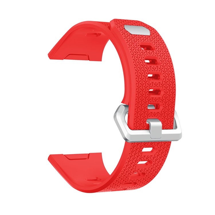 Herringbone Texture Flexible Silicone Watch Band Strap for Fitbit Ionic - Red-1