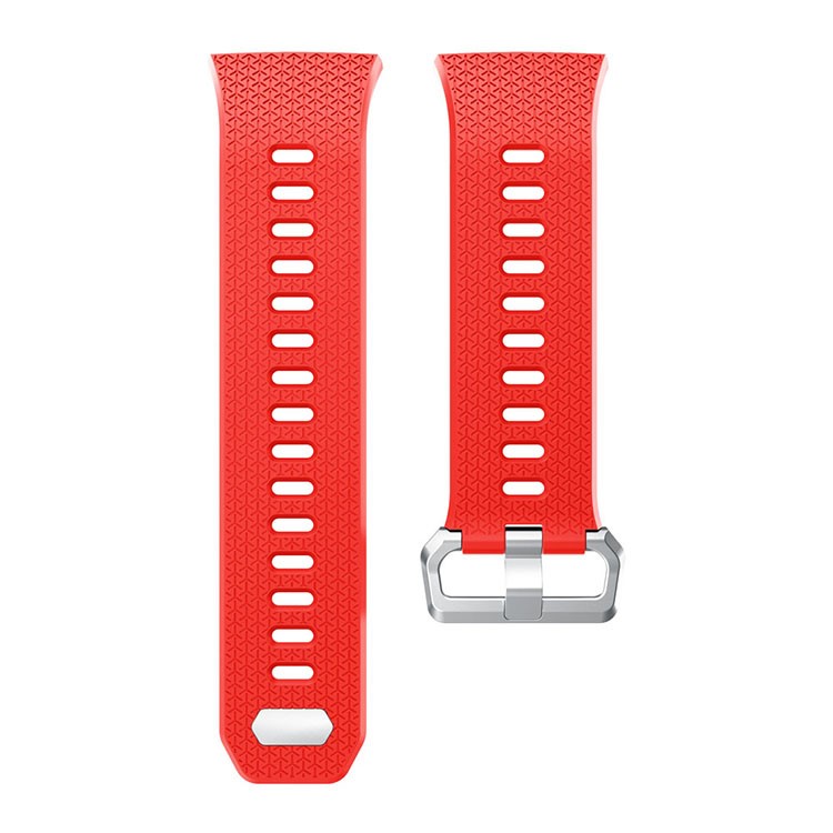 Herringbone Texture Flexible Silicone Watch Band Strap for Fitbit Ionic - Red-4