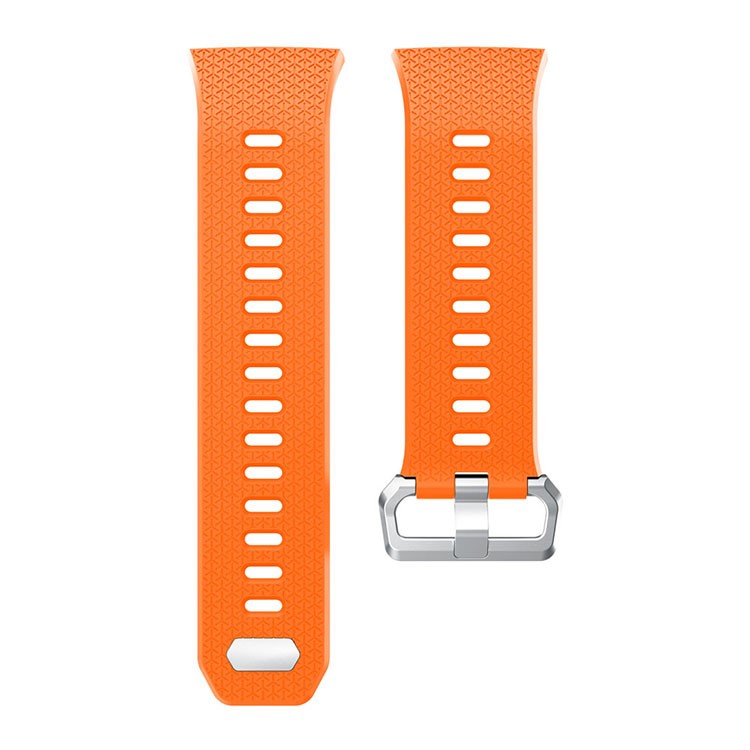 Herringbone Texture Soft Silicone Watch Band with Pin Buckle for Fitbit Ionic - Orange-4