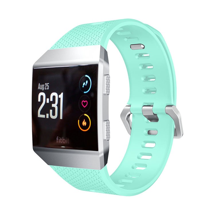 Soft Silicone Watch Band with Herringbone Texture for Fitbit Ionic - Green-3