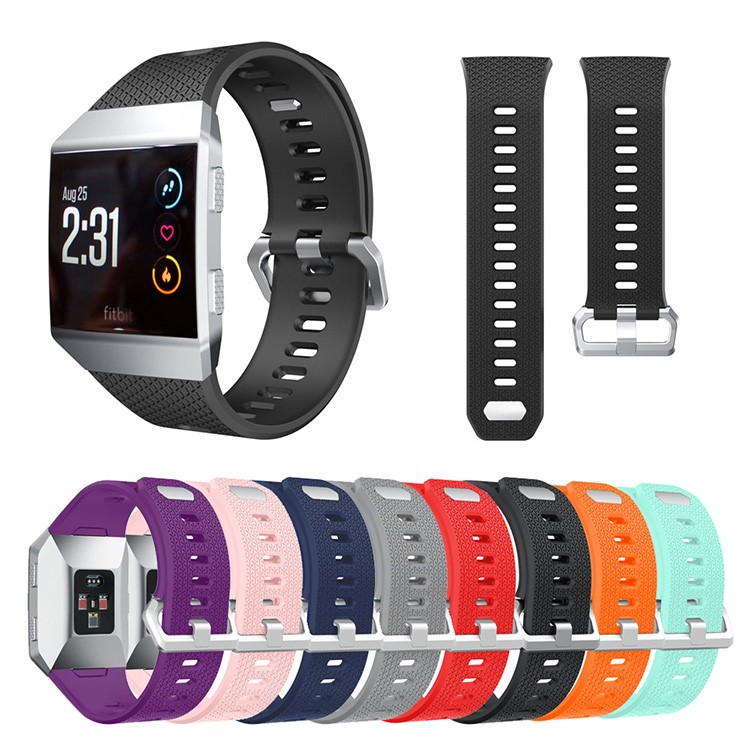 Soft Silicone Watch Band with Herringbone Texture for Fitbit Ionic - Green-6