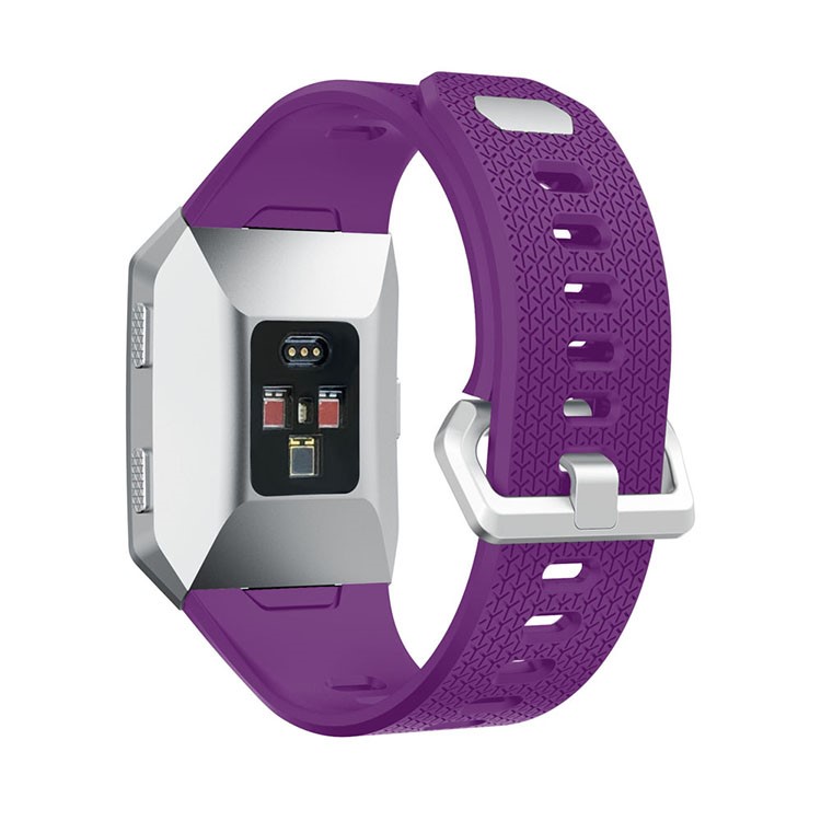 For Fitbit Ionic Herringbone Texture Soft Silicone Watch Band - Purple-2