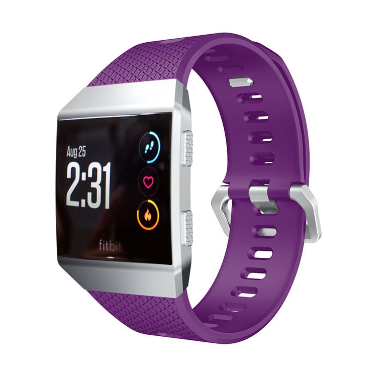 For Fitbit Ionic Herringbone Texture Soft Silicone Watch Band - Purple-3