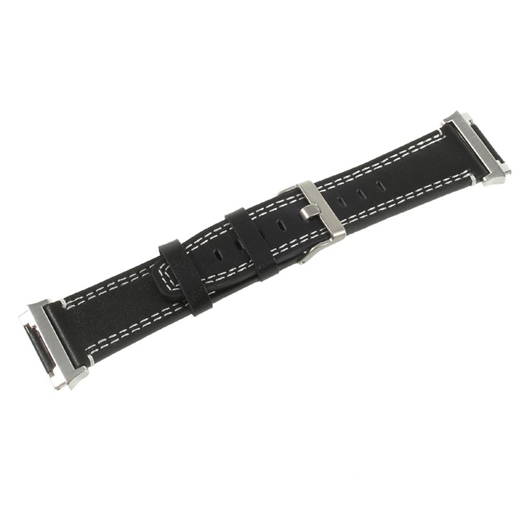 Echtes Lederarmband Mit Klassischer Schnalle Für Fitbit Ionic - Schwarz-3