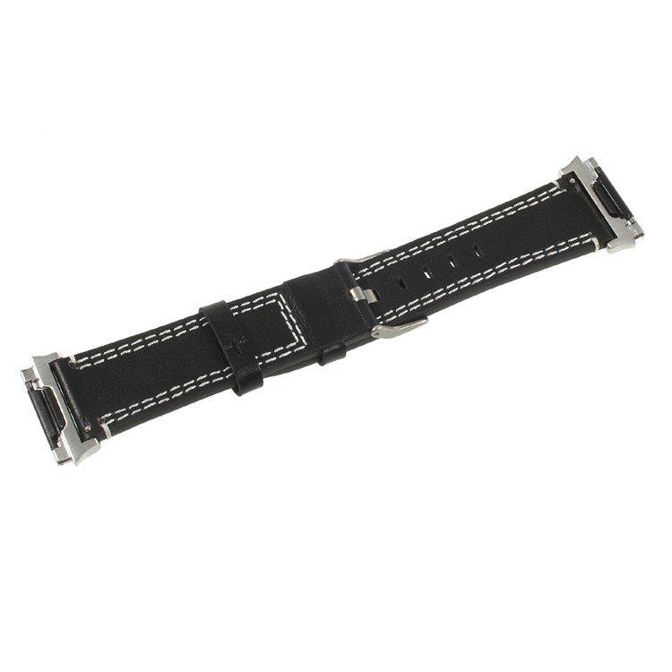 Echtes Lederarmband Mit Klassischer Schnalle Für Fitbit Ionic - Schwarz-4