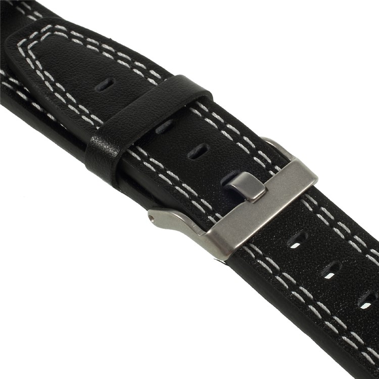 Echtes Lederarmband Mit Klassischer Schnalle Für Fitbit Ionic - Schwarz-5
