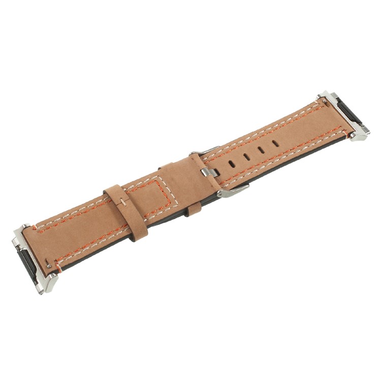 Genuine Leather Watch Strap Replacement for Fitbit Ionic - Light Brown-4