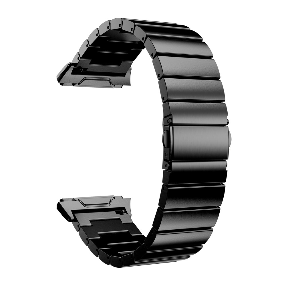 316 Stainless Steel Solid Chain Watch Strap Replacement for Fibit Ionic - Black-1