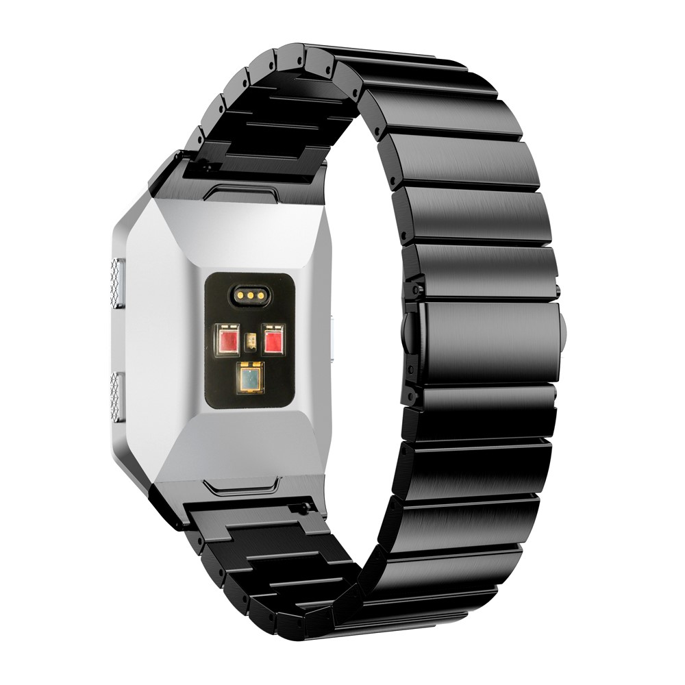 316 Stainless Steel Solid Chain Watch Strap Replacement for Fibit Ionic - Black-3