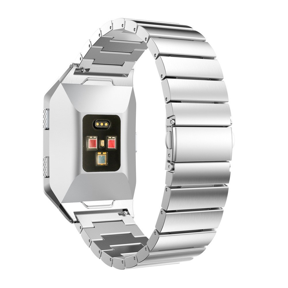 316 Stainless Steel Solid Chain Watch Band Replacement for Fibit Ionic - Silver Color-3
