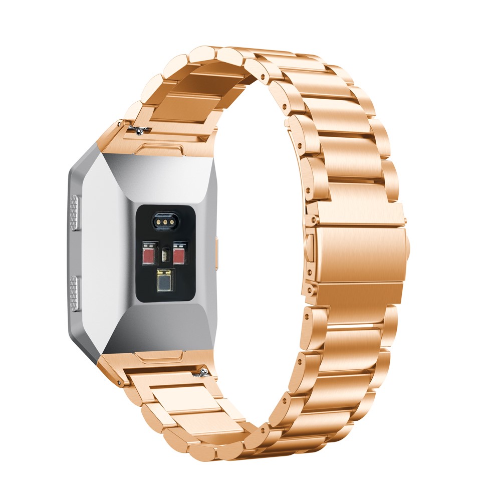Solid Stainless Steel Wrist Watch Strap for Fitbit Ionic - Rose Gold Color-2