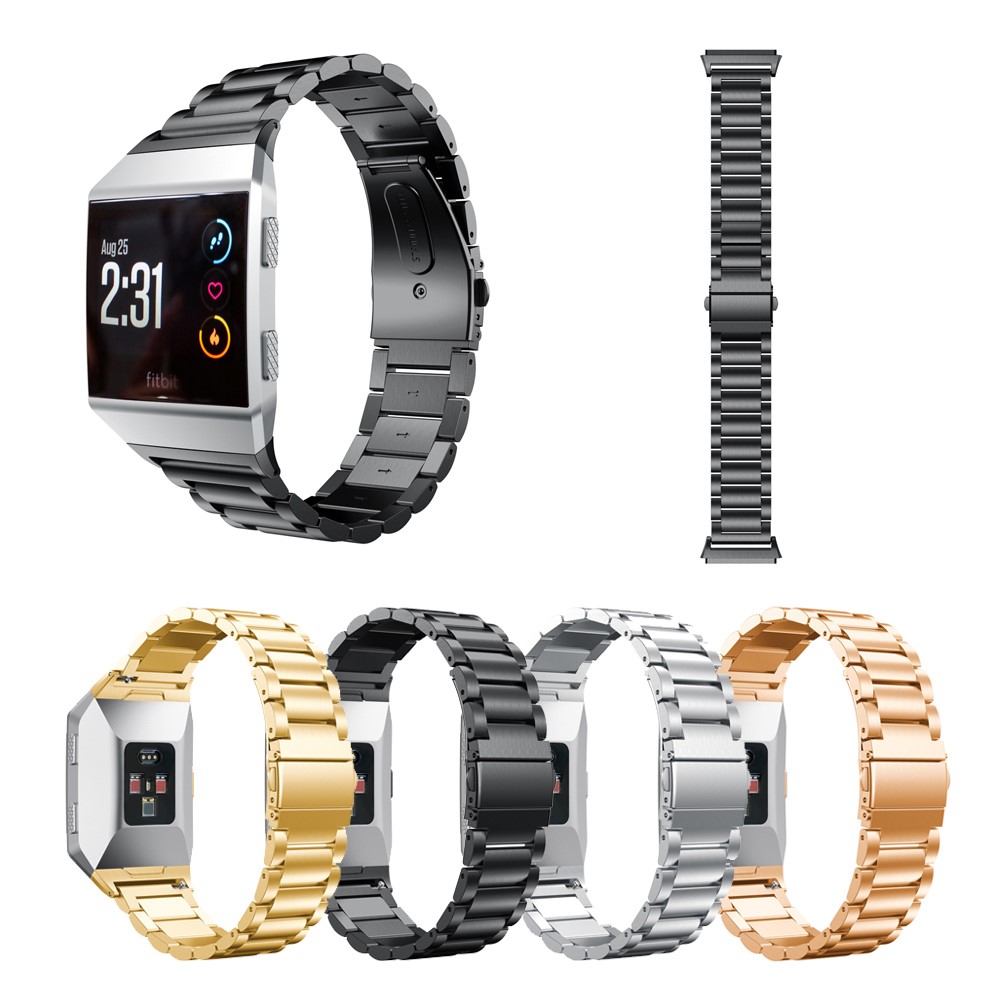 Solid Stainless Steel Wrist Watch Strap for Fitbit Ionic - Rose Gold Color-6