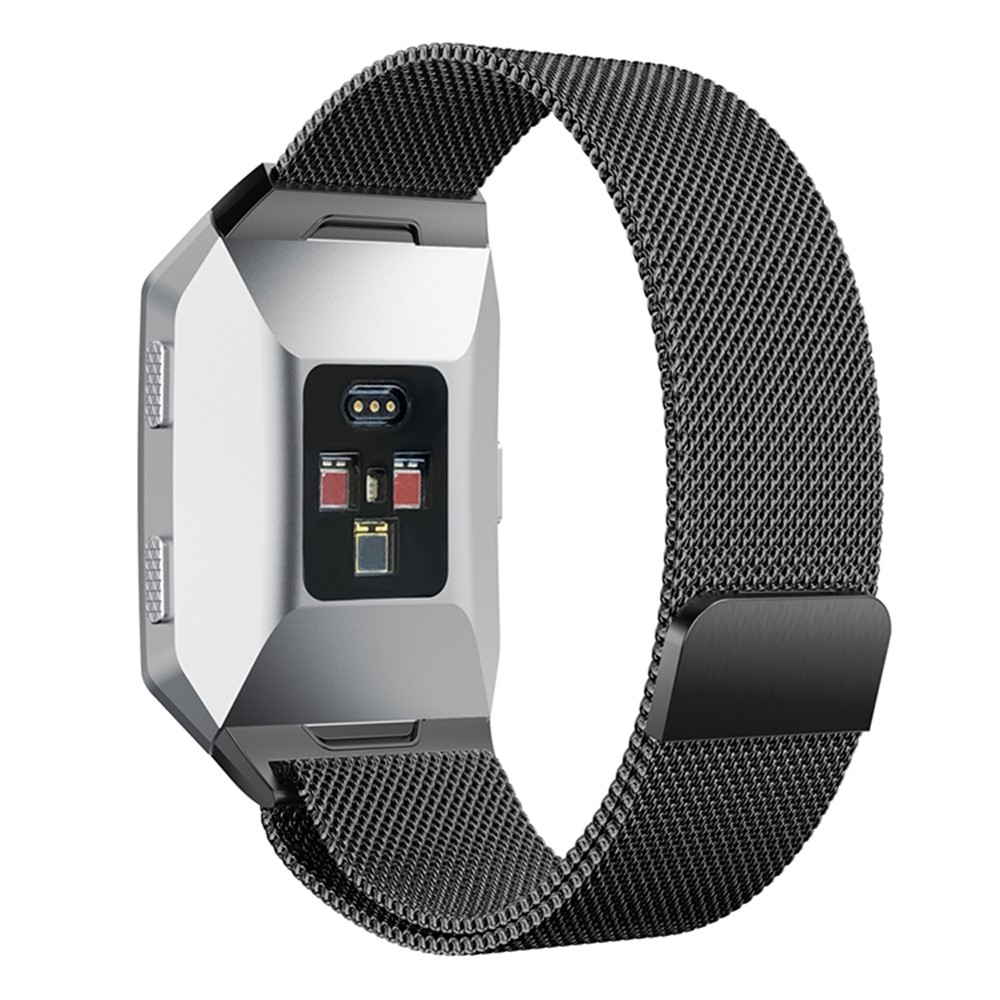 Solid Stainless Steel Milanese Mesh Wrist Watch Strap for Fitbit Ionic - Black-2