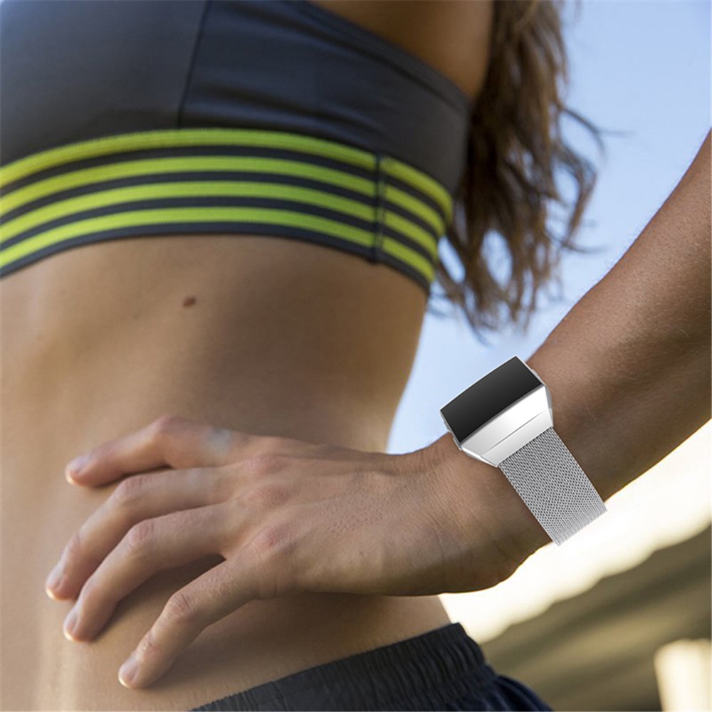 Solid Stainless Steel Milanese Mesh Wrist Watch Band for Fitbit Ionic - Silver Color-5