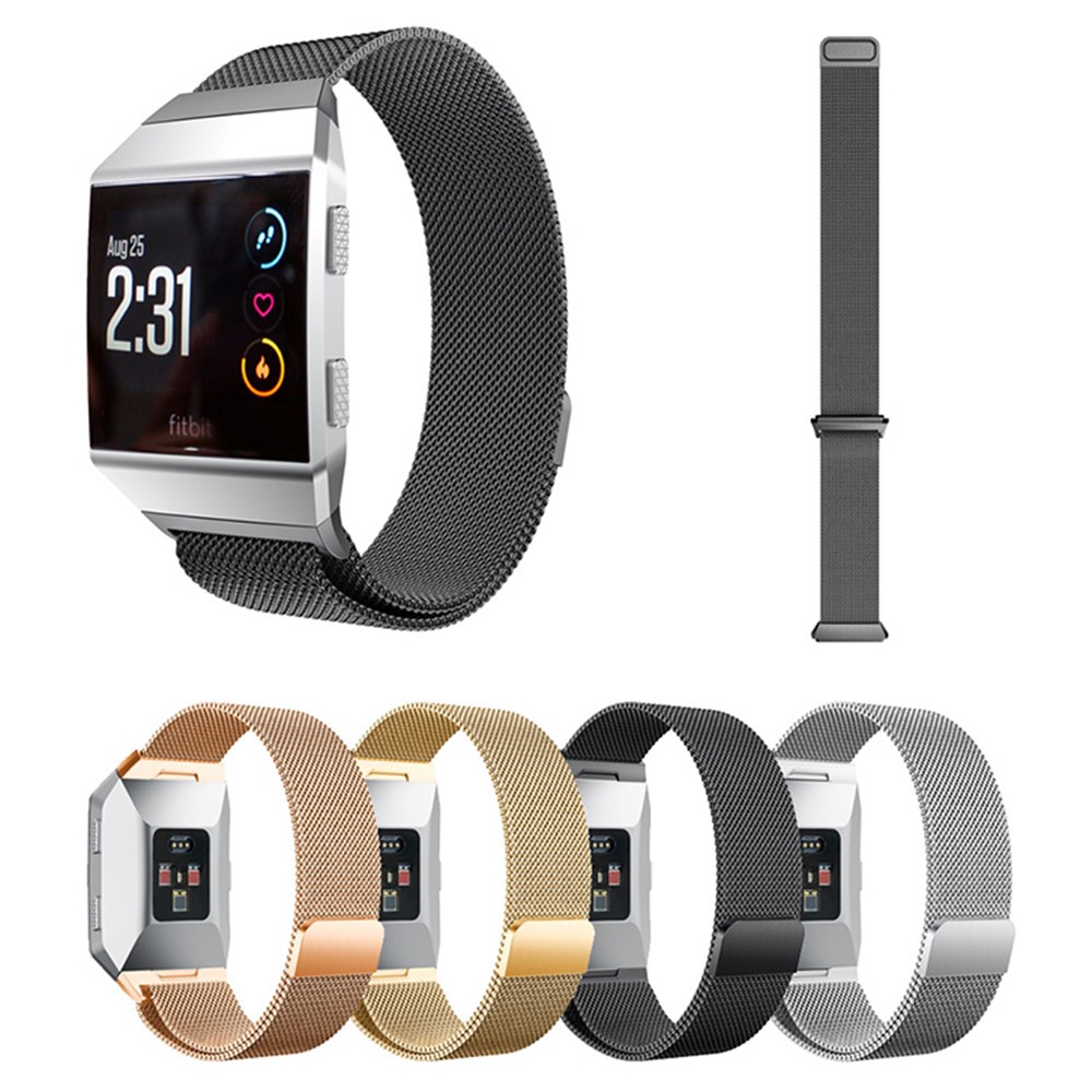 Solid Stainless Steel Milanese Mesh Wrist Watch Replacement Strap for Fitbit Ionic - Rose Gold Color-6