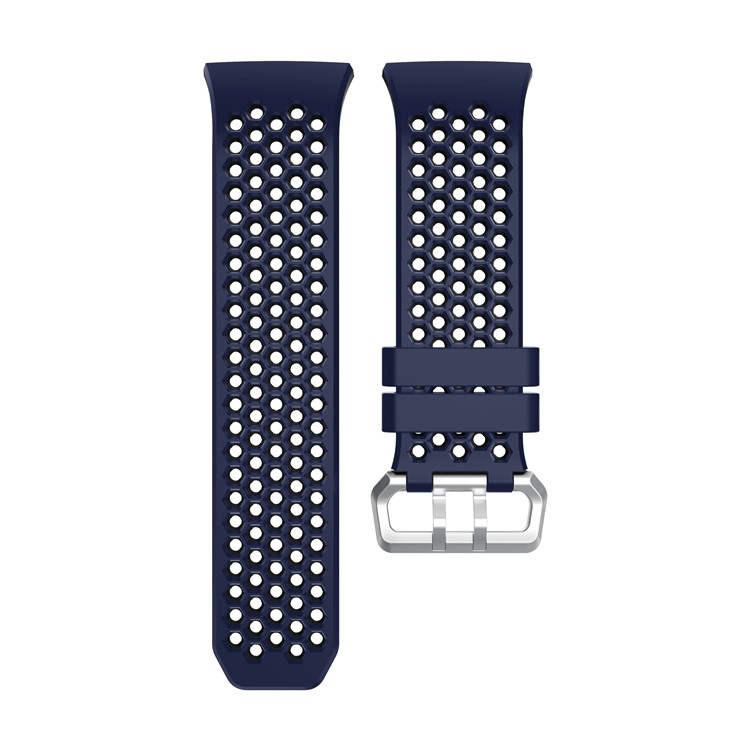 Two-tone Silicone Hollow Watch Wrist Strap for Fitbit Ionic - Blue + Black-4