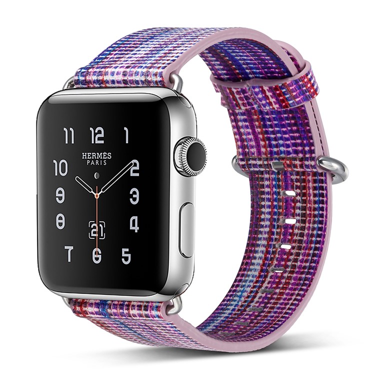 Genuine Leather Patterned Watch Band Replacement for Apple Watch Series 4 44mm / Series 3/2/1 42mm - Style B-4