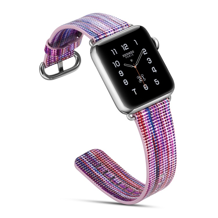 Genuine Leather Patterned Watch Band Replacement for Apple Watch Series 4 44mm / Series 3/2/1 42mm - Style B-5