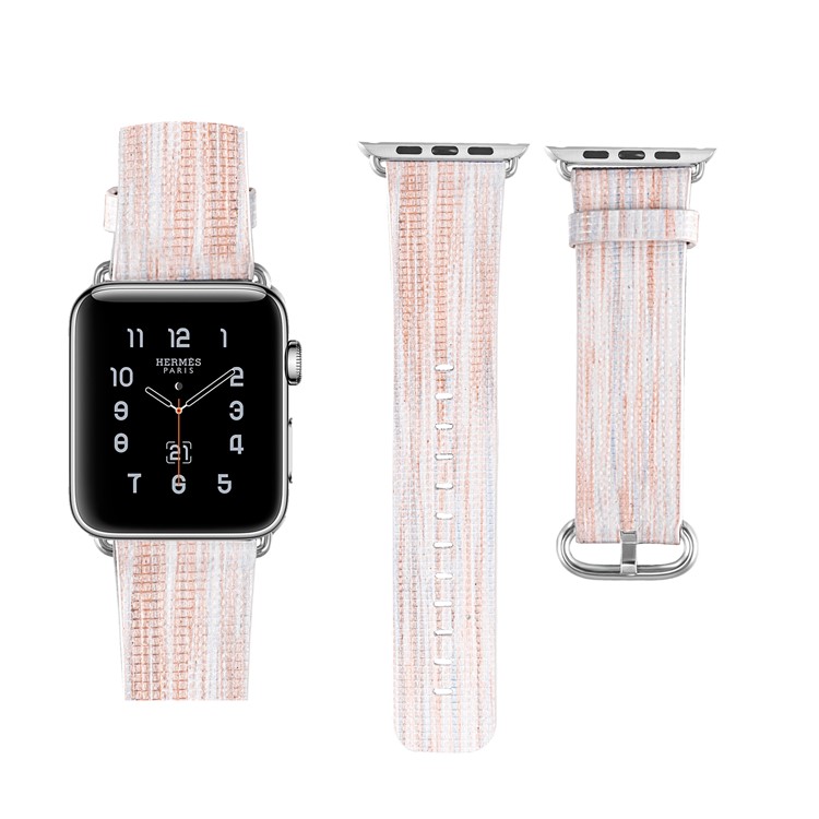 Genuine Leather Patterned Wrist Watch Strap Replacement for Apple Watch Series 4 44mm / Series 3/2/1 42mm - Style C-2