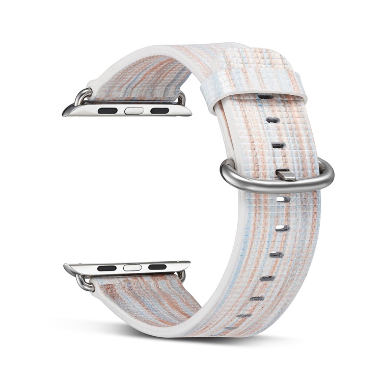 Genuine Leather Patterned Wrist Watch Strap Replacement for Apple Watch Series 4 44mm / Series 3/2/1 42mm - Style C-3