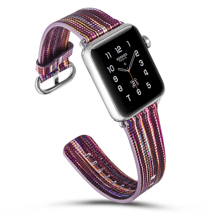Genuine Leather Patterned Classic Buckle Watchband Replacement for Apple Watch Series 4 44mm / Series 3/2/1 42mm - Style H-5