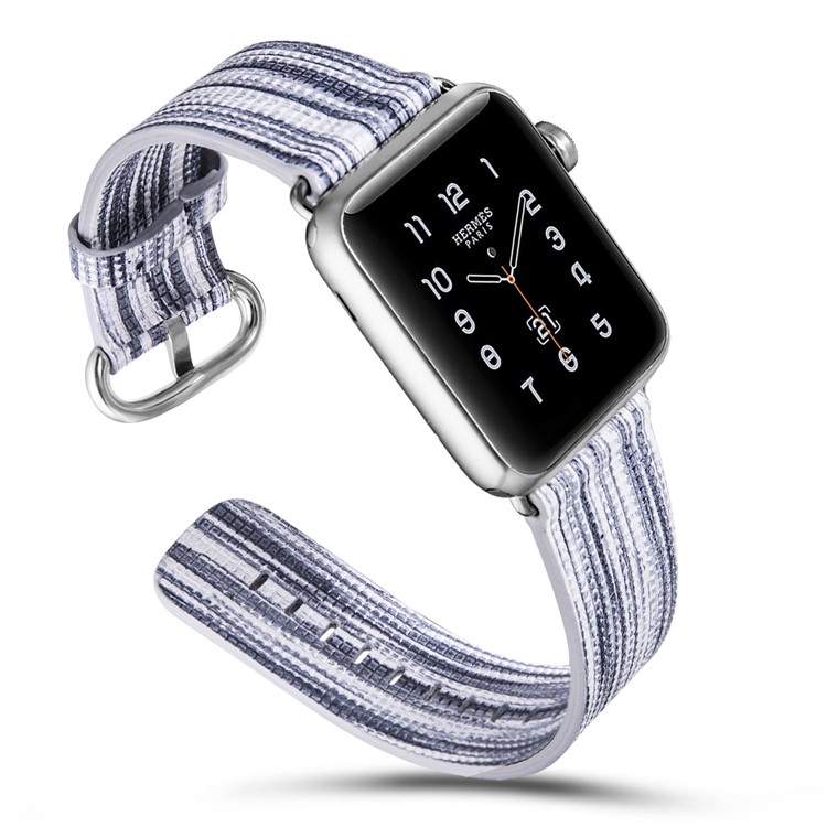 Rugged Genuine Leather Patterned Watch Strap Replacement for Apple Watch Series 4 44mm / Series 3/2/1 42mm - Style I-4