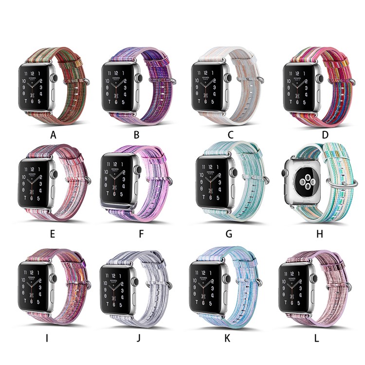 Rugged Genuine Leather Patterned Watch Strap Replacement for Apple Watch Series 4 44mm / Series 3/2/1 42mm - Style I-6