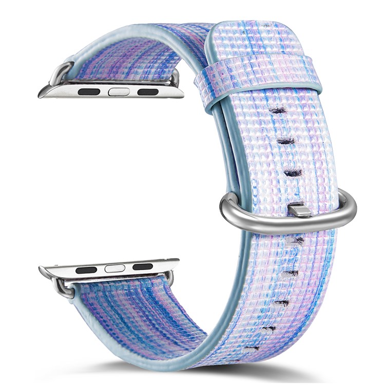 Multi-color Genuine Leather Patterned Watch Strap Replacement for Apple Watch Series 4 44mm / Series 3/2/1 42mm - Style J-2