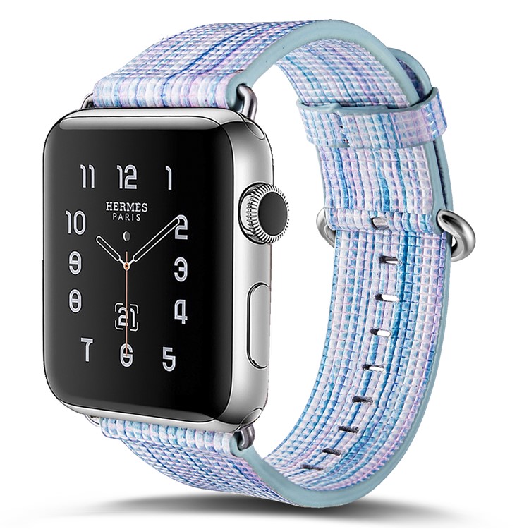 Multi-color Genuine Leather Patterned Watch Strap Replacement for Apple Watch Series 4 44mm / Series 3/2/1 42mm - Style J-3