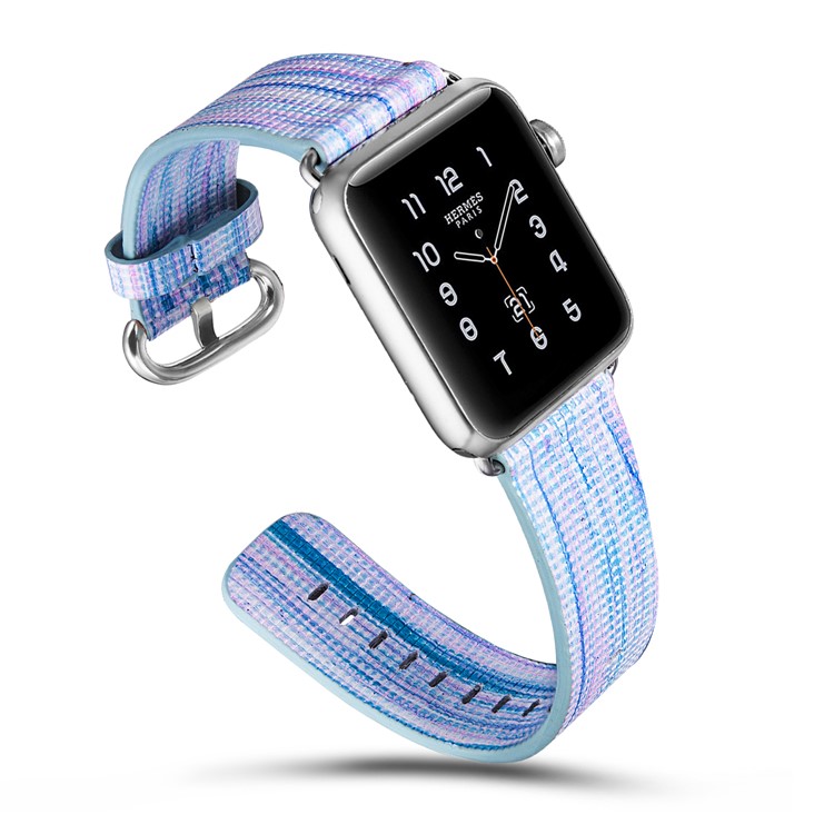 Multi-color Genuine Leather Patterned Watch Strap Replacement for Apple Watch Series 4 44mm / Series 3/2/1 42mm - Style J-5