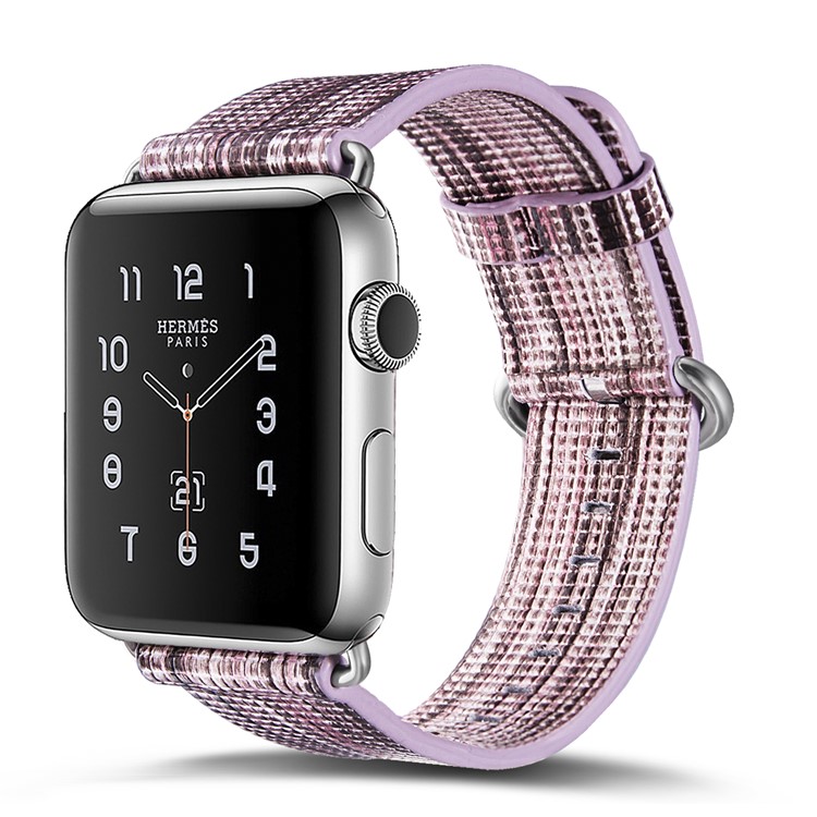 Wear Comfortable Genuine Leather Patterned Watch Strap Replacement for Apple Watch Series 4 44mm / Series 3/2/1 42mm - Style K-4
